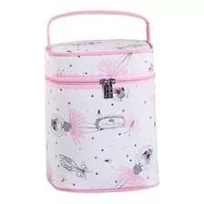 Bolsa Porta Mamadeira Maternidade Bebe Menina Rosa Desenho Do Tecido Bailarina