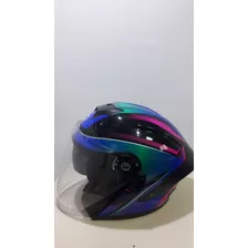 Cascos Para Motorizados Semi-integral Vision Azul Purpura 