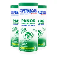 Kit 3 Pano Umedecido Álcool 70° Brisa De Eucalipto Com 35un