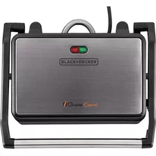 Grill Elétrico Panini Black Decker C/ Prensa G1200 Inox 800w 220v