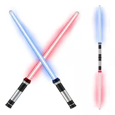 2 × Sable Láser Retráctil Jedi De Star Wars Toys Con Luz Rgb