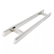 Puxador Inox 304 Para Porta Blindex 60 Cm - Duplo (par) Cor Polido