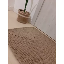 Felpudo Alfombra De Entrada Yutr Natural Tejida Al Crochet