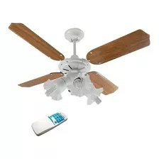 Ventilador Teto Branco 4 Pás 3 Tulipas Controle Remoto 