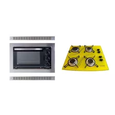 Forno De Embutir 45l + Cooktop 4 Bocas Amarelo Frete Grátis