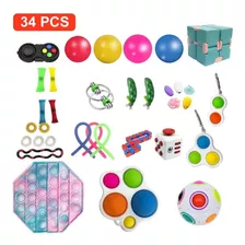 34 Piezas Popit Sensory Bubble Fidget Juguete, Alivio Del Es