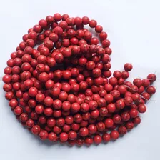 Howlite Sintetico. Rojo. 10mm. 5 Hilos 