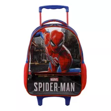 Mochila Mala Escolar Infantil Rodinhas 30x40cm Homem-aranha