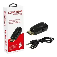 Conversor Hdmi P/ Vga Com Saída P2 P/ Audio Alta Qualidade