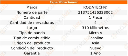 (1) Banda Accesorios Micro-v Honda Crx 1.5l 4 Cil 88/91 Foto 2