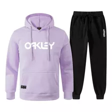 Conjunto Kit Moletom + Calça De Frio Casaco Oakley Promoção 