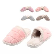 Pantufa Feminina Peluciada Antiderrapante Costurada Blocos