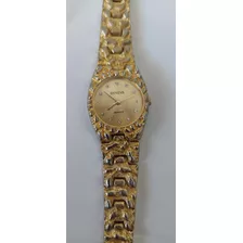 Reloj Dorado Brillante Fiesta Bijou Quartz Pila Imp.usa