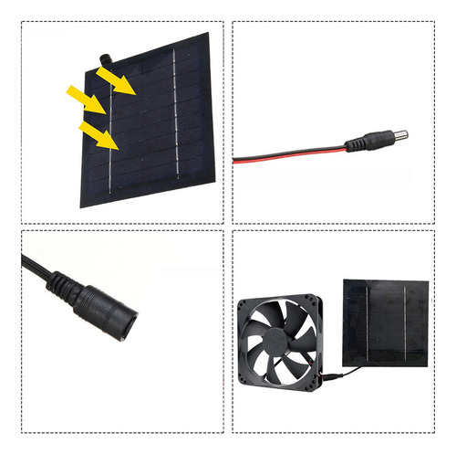 Ventilador De Escape Con Panel De Energa Solar, Mini Foto 7