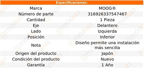 1- Rtula Delantera Izq Inf Lexus Gs400 98/00 Moog Foto 3