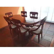 Juego De Comedor De 6 Sillas, Estructura Laurel. Como Nuevo