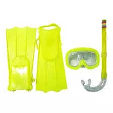 Kit Buceo Snorkeling Mascara + Snorkel + Aletas Buceo 1187