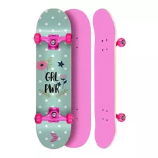 Skate Montado Cisco Truck/roda/lixa Rosa Fem Flowers 8.0