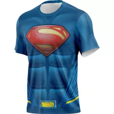 Camiseta Infantil - Traje Superman - Dryfit Tecido
