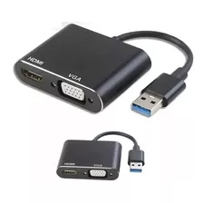 Adaptador Usb 3.0 Para Hdmi Vga Video 1080p - Windows 7 8 10