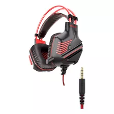 Fone Ouvido Headset Gamer Usb Telemarketing Cor Pretovermelh