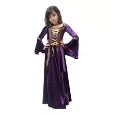 Vestido Medieval Infantil Tradicional Roxo