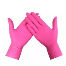 Luvas Descartáveis Unigloves Clássico Cor Rosa Tamanho Pp De Látex Com Pó X 100 Unidades 