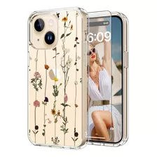 Funda Icedio, Para iPhone 15, Diseño Floral Elegante