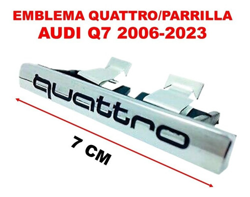 Par De Emblemas Audi Quattro Audi Q7 2006-2023 Crom/negro Foto 4