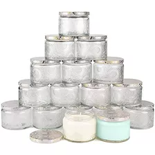 Contenedor De Velas De Vidrio Relieve De 4 Oz Tapa De L...