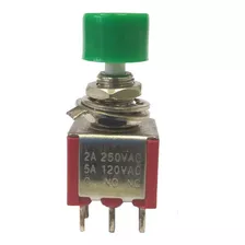 Chave Push Button Ds-622 Sem Trava Verde