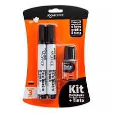 Kit Marcador E Tinta Preto P/ Quadro Branco