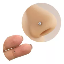 Piercing De Nariz Nostril Aço Titanio Com Pedra Zirconia