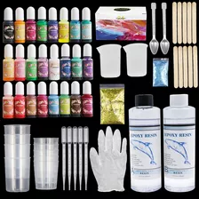 Resina Epóxica Cristal Kit Iniciación 57pcs 1.1 408ml 