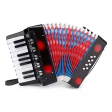 Acordeon Infantil Grande 17 Teclas/ 8 Bajos Negro