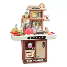 Cozinha Infantil Completa Fogão Luz Som Vapor Pia Agua