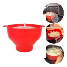 Balde Pipoca Cinema Pipoqueira Silicone Micro-ondas Vermelho