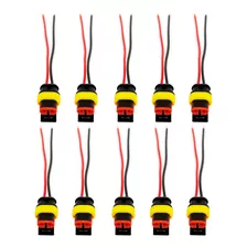 10 Conector Chicote Lanterna Led Lateral Carreta 2 Vias