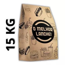 100 Sacos Papel Kraft Grande 15 Kg Lanche Hamburguer Delivery