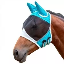 Azul L Cavalo Mosca Máscara Véu Proteção Para Olhos Resp