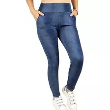 Pantalón Calza Tela Jeans Forro Piel. Leggins Cierres. O338