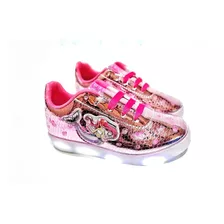 Tenis Sirena Color Rosa Metal Para Niña Luz Led 13 Al 21