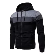 Sudadera Con Capucha Y Cremallera Deportiva Informal Hombre