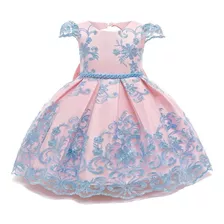 Vestido Para Niña Fiesta Bautizo Casual Palo De Rosa Rosado