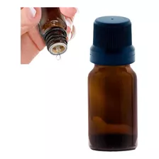 Vidro Âmbar 10ml Gotejador Tampa Rosca Lacre Preta Kit 50 Un