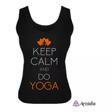 Regata Preta Feminina - Keep Calm And Do Yoga