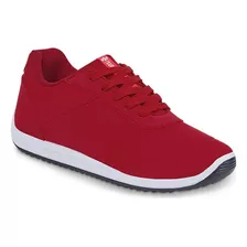 Tenis Casual Caballero Rojo Y Negro Duo 722