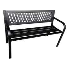 Banca De Metal Para Exteriores Jardin Diseño Ergonómico Color Negro Clasico