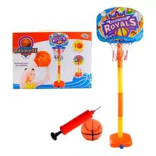 Kit Cesta De Basquete Com Tabela Bola E Bomba Infantil