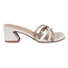 Sandalia Slide Casual Mujer Piazza Hueso 152